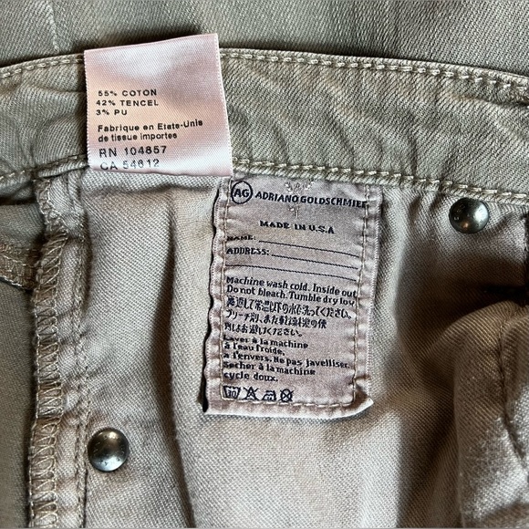 AG Jeans Taupe The Stevie Ankle Slim Straight Leg, 30R - Picture 9 of 10